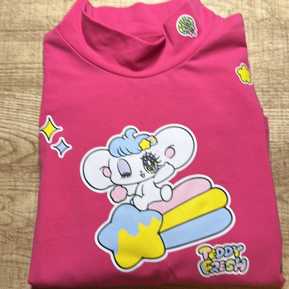 Teddy Fresh Pink Crop Mock Neck Top - Picture 2 of 7